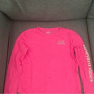 Vineyard Vines Kids Bright Pink Long Sleeve Tee